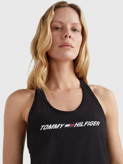 Tommy Hilfiger Spor Graphic Racerback Tank Top Tişört Kadın Siyah | TH938KHW