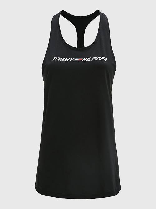 Tommy Hilfiger Spor Graphic Racerback Tank Top Tişört Kadın Siyah | TH938KHW