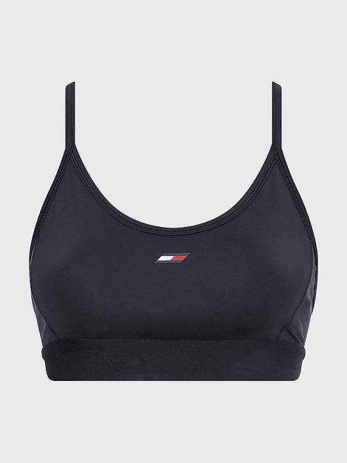 Tommy Hilfiger Spor Hafif Low Support Racer Bra İç Giyim Kadın Siyah | TH392EBN