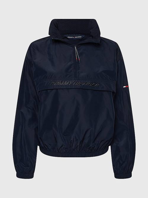 Tommy Hilfiger Spor Half-Zip Relaxed Fit Anorak Ceket Kadın Mavi | TH683ADZ