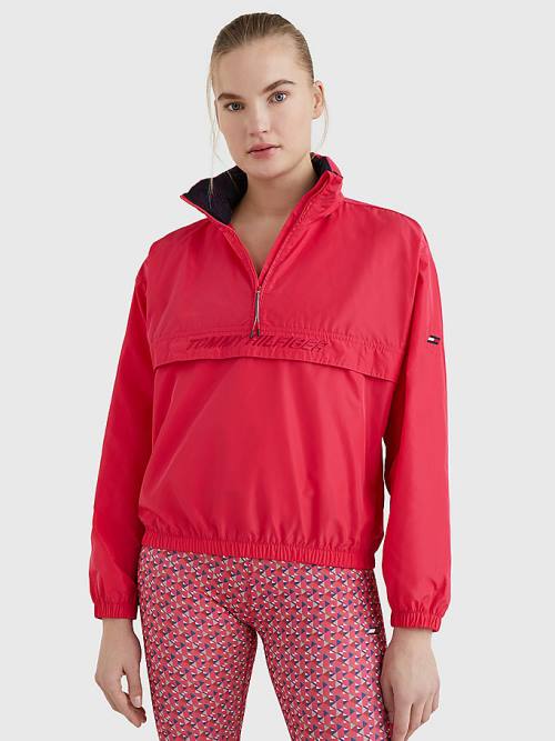 Tommy Hilfiger Spor Half-Zip Relaxed Fit Anorak Ceket Kadın Pembe | TH741ALR