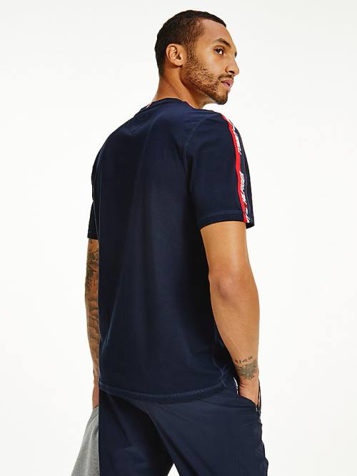 Tommy Hilfiger Spor Logo Tape Tişört Erkek Mavi | TH314EGI