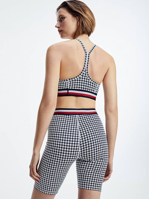 Tommy Hilfiger Spor Low Support Houndstooth Bra İç Giyim Kadın Siyah | TH107DAR