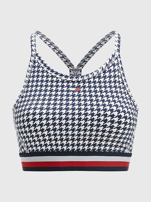 Tommy Hilfiger Spor Low Support Houndstooth Bra İç Giyim Kadın Siyah | TH107DAR