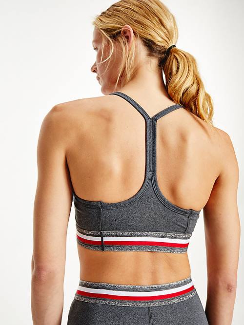 Tommy Hilfiger Spor Low Support Metallic Detail Bra İç Giyim Kadın Gri | TH874KRE