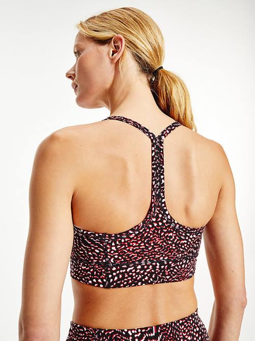 Tommy Hilfiger Spor Low Support Printed Racerback Bra İç Giyim Kadın Mor | TH827FYR