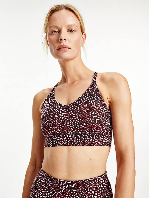 Tommy Hilfiger Spor Low Support Printed Racerback Bra İç Giyim Kadın Mor | TH827FYR