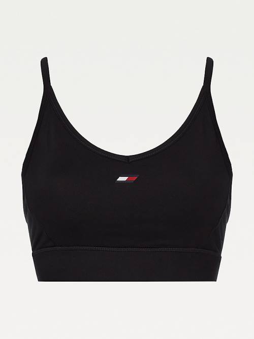 Tommy Hilfiger Spor Low Support Racerback Bra İç Giyim Kadın Siyah | TH941KDU