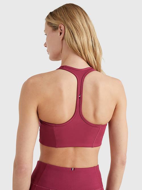 Tommy Hilfiger Spor Medium Support Logo Bra İç Giyim Kadın Kırmızı | TH534CDB