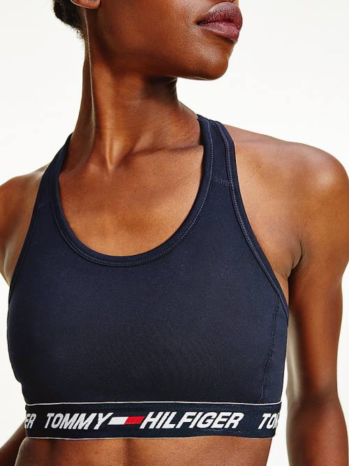 Tommy Hilfiger Spor Medium Support Tape Bra İç Giyim Kadın Mavi | TH048TBM