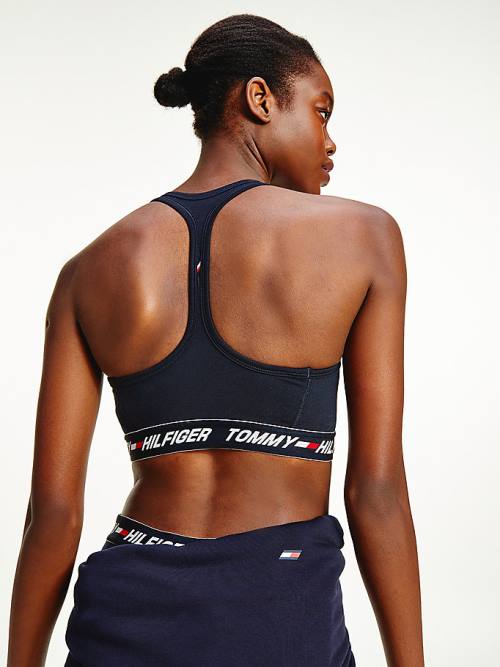 Tommy Hilfiger Spor Medium Support Tape Bra İç Giyim Kadın Mavi | TH048TBM