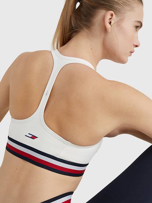 Tommy Hilfiger Spor Medium Support Tape Bra İç Giyim Kadın Beyaz | TH493NYM