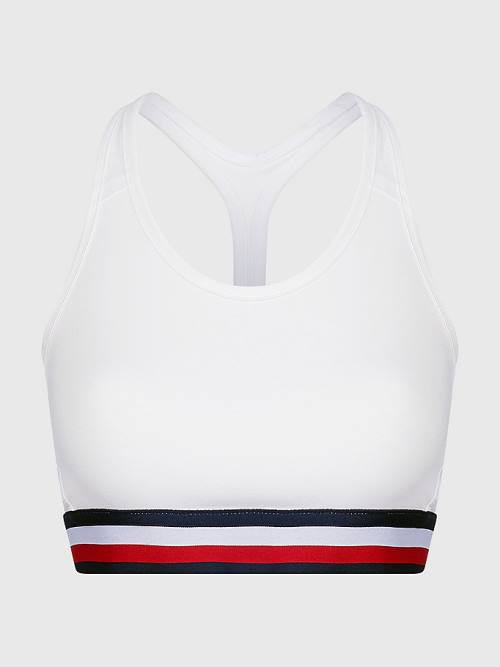 Tommy Hilfiger Spor Medium Support Tape Bra İç Giyim Kadın Beyaz | TH493NYM