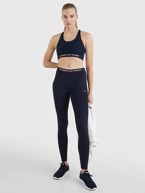 Tommy Hilfiger Spor Medium Support Tape Bra İç Giyim Kadın Mavi | TH890MNR