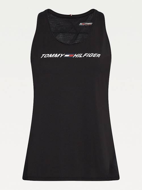 Tommy Hilfiger Spor Mesh Back Tank Top Tişört Kadın Siyah | TH427LCF