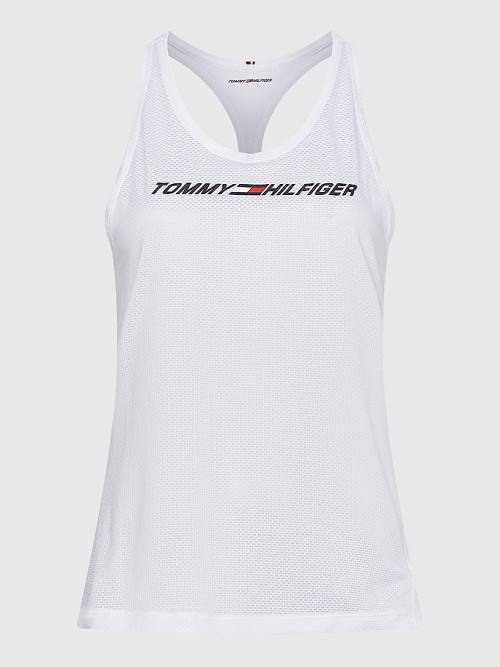 Tommy Hilfiger Spor Mesh Tank Top Tişört Kadın Beyaz | TH312DOC