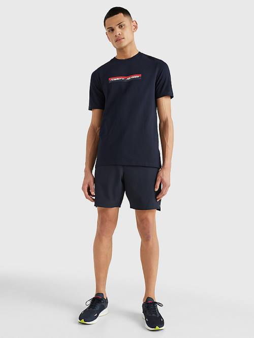 Tommy Hilfiger Spor Organic Jersey Tişört Erkek Mavi | TH729STF