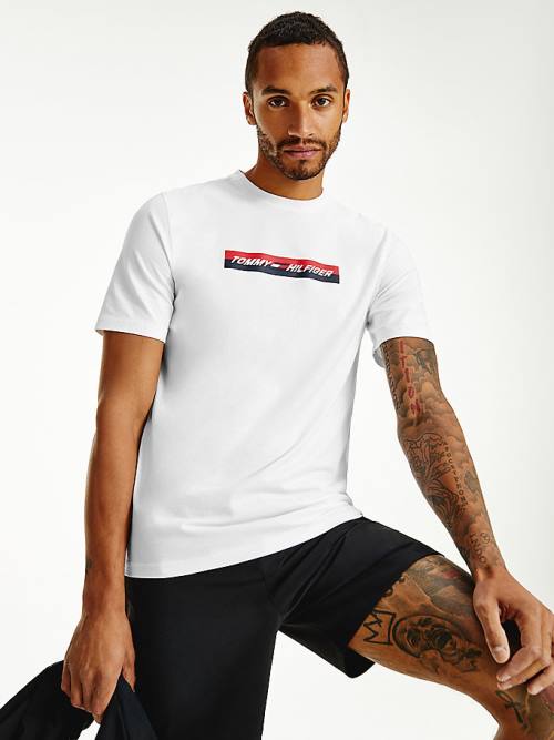 Tommy Hilfiger Spor Organic Jersey Tişört Erkek Beyaz | TH826SVY