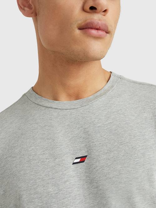 Tommy Hilfiger Spor Organic Pamuklu Motion Flag Tişört Erkek Gri | TH615ZNT