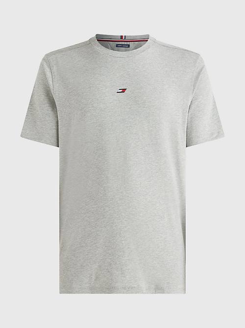 Tommy Hilfiger Spor Organic Pamuklu Motion Flag Tişört Erkek Gri | TH615ZNT