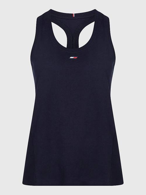 Tommy Hilfiger Spor Organic Pamuklu Tank Top Tişört Kadın Mavi | TH806PYE