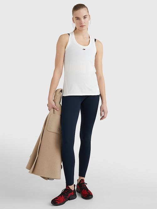 Tommy Hilfiger Spor Organic Pamuklu Tank Top Tişört Kadın Beyaz | TH938ZUQ