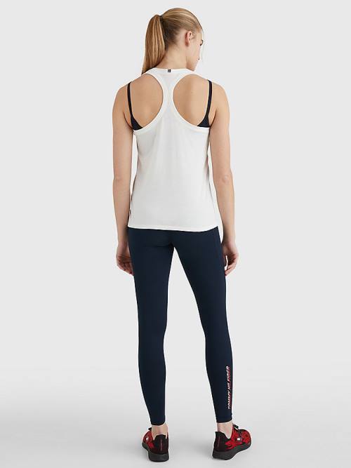 Tommy Hilfiger Spor Organic Pamuklu Tank Top Tişört Kadın Beyaz | TH938ZUQ