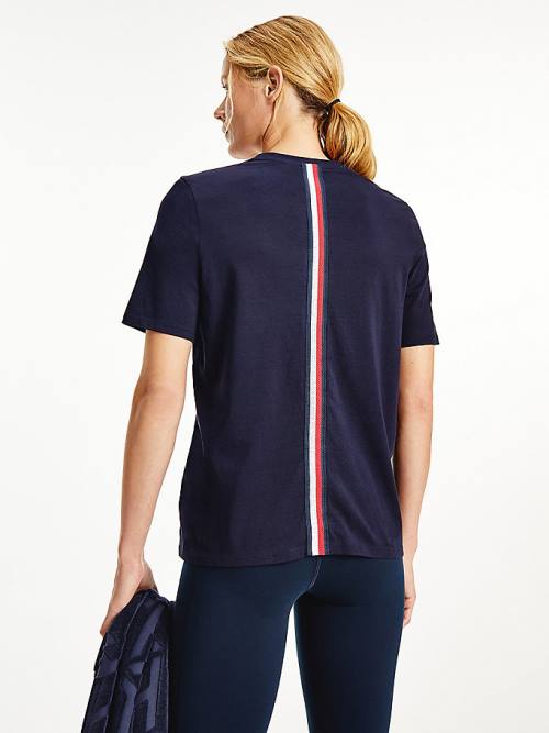 Tommy Hilfiger Spor Organic Pamuklu Tişört Kadın Mavi | TH542SFJ