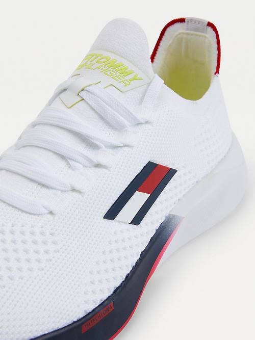 Tommy Hilfiger Spor Performance Knitted Spor Ayakkabı Erkek Beyaz | TH753DNV