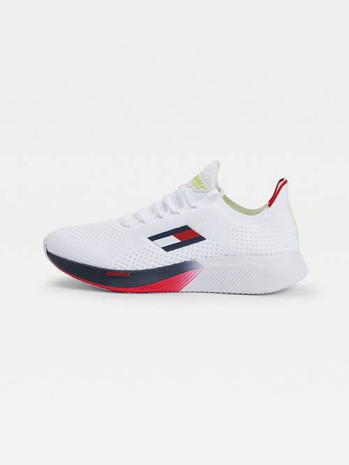 Tommy Hilfiger Spor Performance Knitted Spor Ayakkabı Erkek Beyaz | TH753DNV