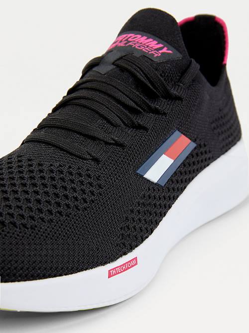 Tommy Hilfiger Spor Performance Knitted Elite Spor Ayakkabı Kadın Siyah | TH906THW