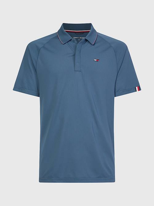 Tommy Hilfiger Spor Performance Polo Yaka Tişört Erkek Mavi | TH185QHZ