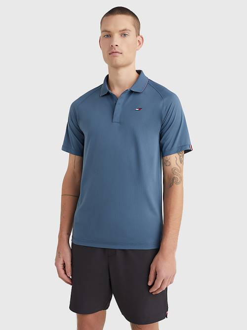 Tommy Hilfiger Spor Performance Polo Yaka Tişört Erkek Mavi | TH185QHZ