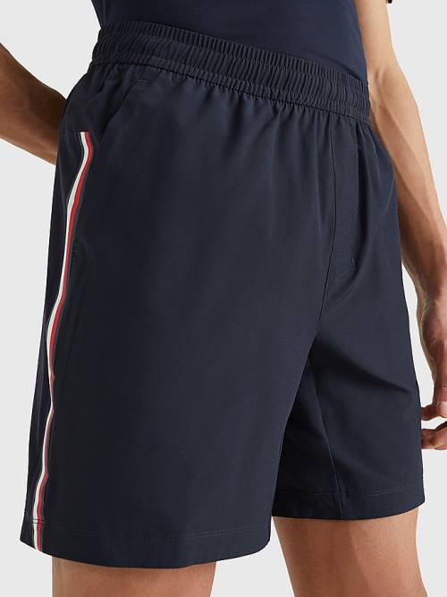 Tommy Hilfiger Spor Performance Tape Antrenman Şort Erkek Mavi | TH194FQE