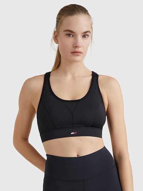 Tommy Hilfiger Spor Racerback High Support Bra İç Giyim Kadın Siyah | TH983TOC