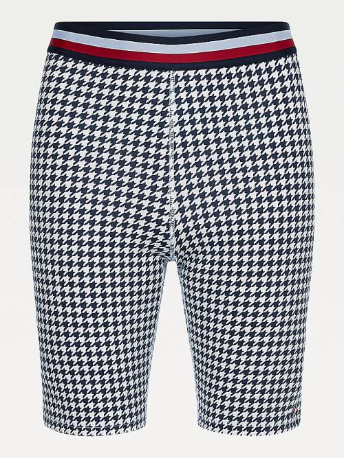 Tommy Hilfiger Spor Signature Houndstooth Check Şort Kadın Siyah | TH247NLF