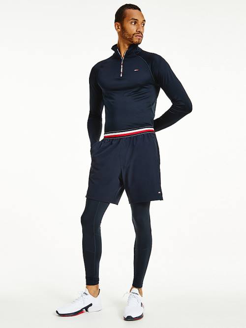 Tommy Hilfiger Spor Signature Tape Recycled Şort Erkek Mavi | TH842ZYE