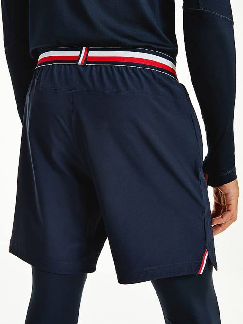 Tommy Hilfiger Spor Signature Tape Recycled Şort Erkek Mavi | TH842ZYE