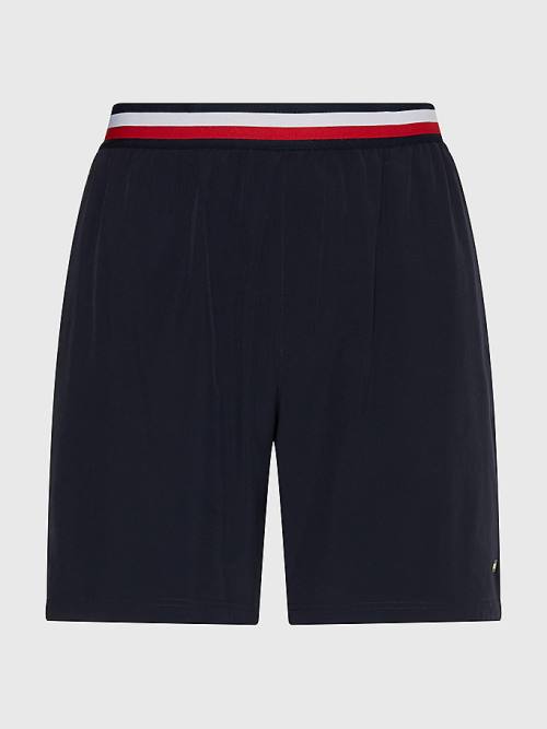 Tommy Hilfiger Spor Signature Tape Recycled Şort Erkek Mavi | TH842ZYE