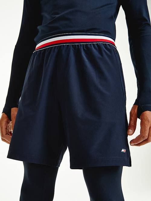 Tommy Hilfiger Spor Signature Tape Recycled Şort Erkek Mavi | TH842ZYE