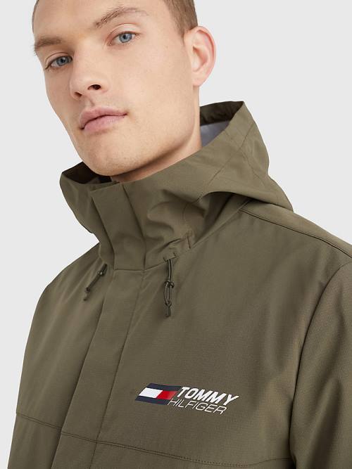 Tommy Hilfiger Spor Slim Fit Windbreaker Ceket Erkek Haki | TH304MTI