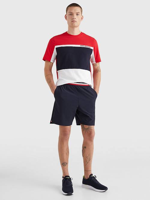 Tommy Hilfiger Spor TH Cool Colour-Blocked Tişört Erkek Beyaz | TH350KPQ