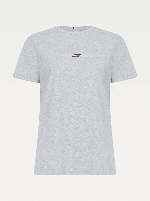 Tommy Hilfiger Spor TH Cool Crew Neck Tişört Kadın Gri | TH742CRI