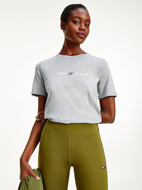 Tommy Hilfiger Spor TH Cool Crew Neck Tişört Kadın Gri | TH742CRI