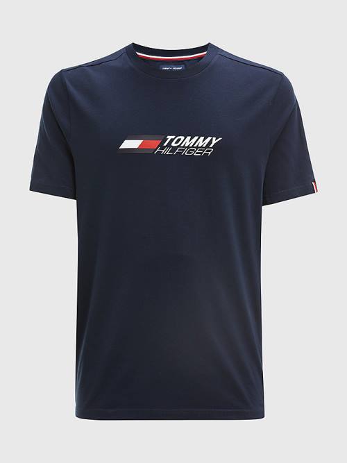 Tommy Hilfiger Spor TH Cool Essential Tişört Erkek Mavi | TH213NVK