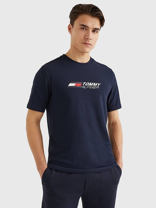 Tommy Hilfiger Spor TH Cool Essential Tişört Erkek Mavi | TH213NVK