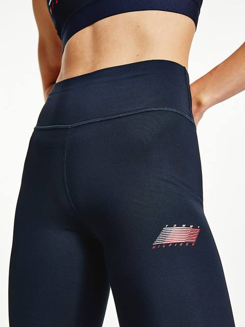 Tommy Hilfiger Spor TH Cool Flag Tayt Kadın Mavi | TH412MQU