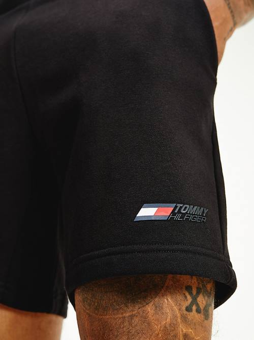 Tommy Hilfiger Spor TH Cool Flex Fleece Şort Erkek Siyah | TH786ZAW