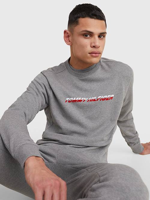 Tommy Hilfiger Spor TH Cool Graphic Sweatshirt Erkek Gri | TH130JXR