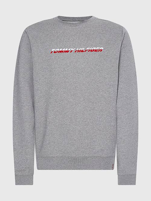 Tommy Hilfiger Spor TH Cool Graphic Sweatshirt Erkek Gri | TH130JXR